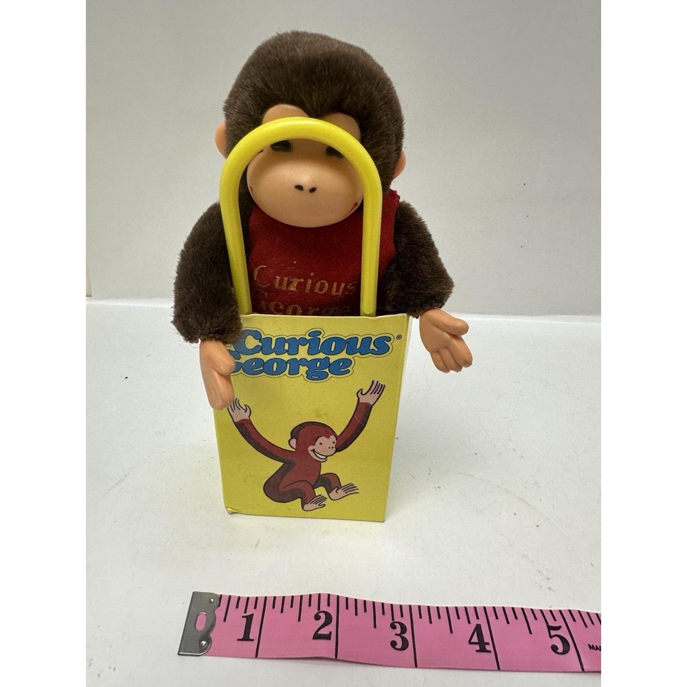 Vintage Curious‎ George in Paper Bag 1988 An Eden Gift Toy Figurine Doll
